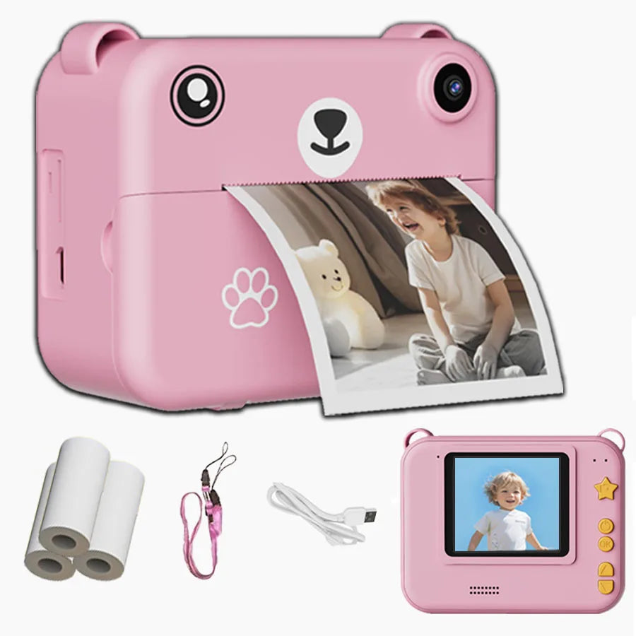 Caméra photo instantanée rose pour enfant